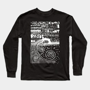 Fluid Dynamics Doodle White Long Sleeve T-Shirt